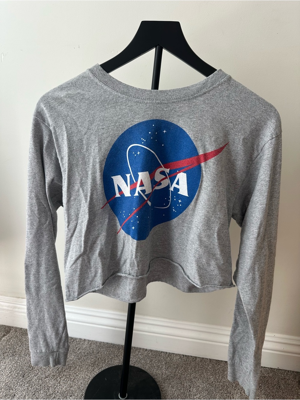 Chemistry Gray Crewneck Sweater with Blue & Red NASA Graphic